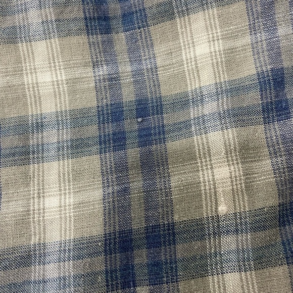 Bugle Boy Men’s Size Medium Button Down Shirt Short Sleeve Blue Plaid Casual - Picture 7 of 11